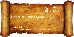 Mensik Dorottya névjegykártya